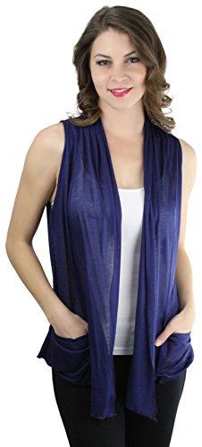 Image of ToBeInStyle Womens Open Front Casual Shrug Lightweight Layering Cardigan Sleeveless or Short Sleeve