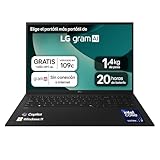 LG gram 17Z90T-G.AD8BB Ordenador Portátil 17 Pulgadas Intel Core Ultra7 255H, 32 GB RAM, 2TB SSD, Panel IPS Antirreflejo, WQXGA, 1.350 g, 20 Horas, Windows 11 Home, Negro, Teclado QWERTY Español