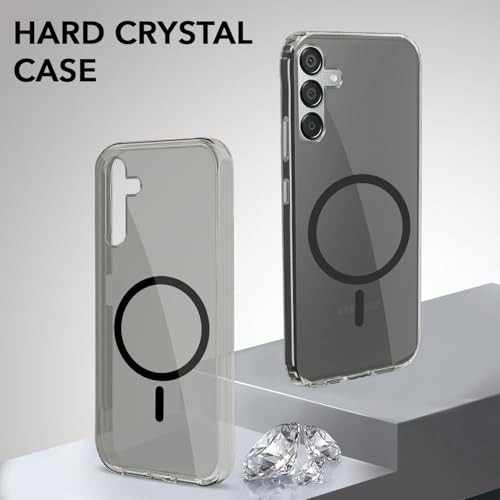 Image of Jkobi Lifetime Anti-Yellow MagSafe Compatible Clear Back Cover Case for Samsung Galaxy M15 5G (Sleek Hard Crystal | Shockproof and Camera Protection)