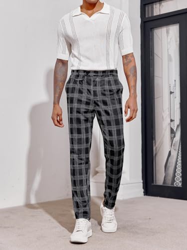 Image of Mens Chinos Slim Fit Pants Stretch Tapered Dress Pant Casual Trousers