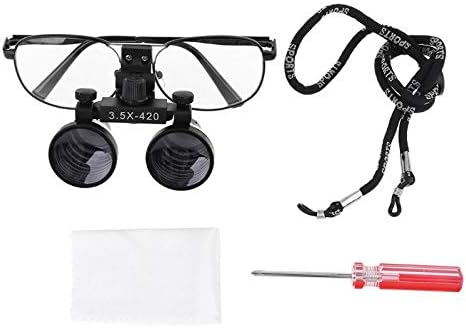 Loupes 3.5X 420mm Binocular Optical Glasses Metal Frame Magnifier
