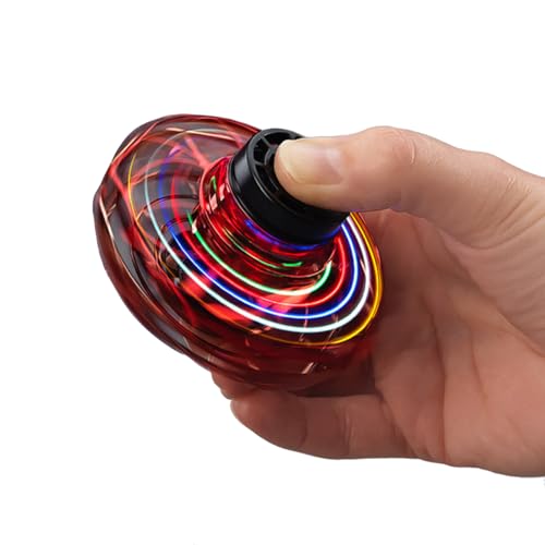 RED5 Flying Fidget Vortex Spinner Multicolour LED Light Boomerang Flyer in Red