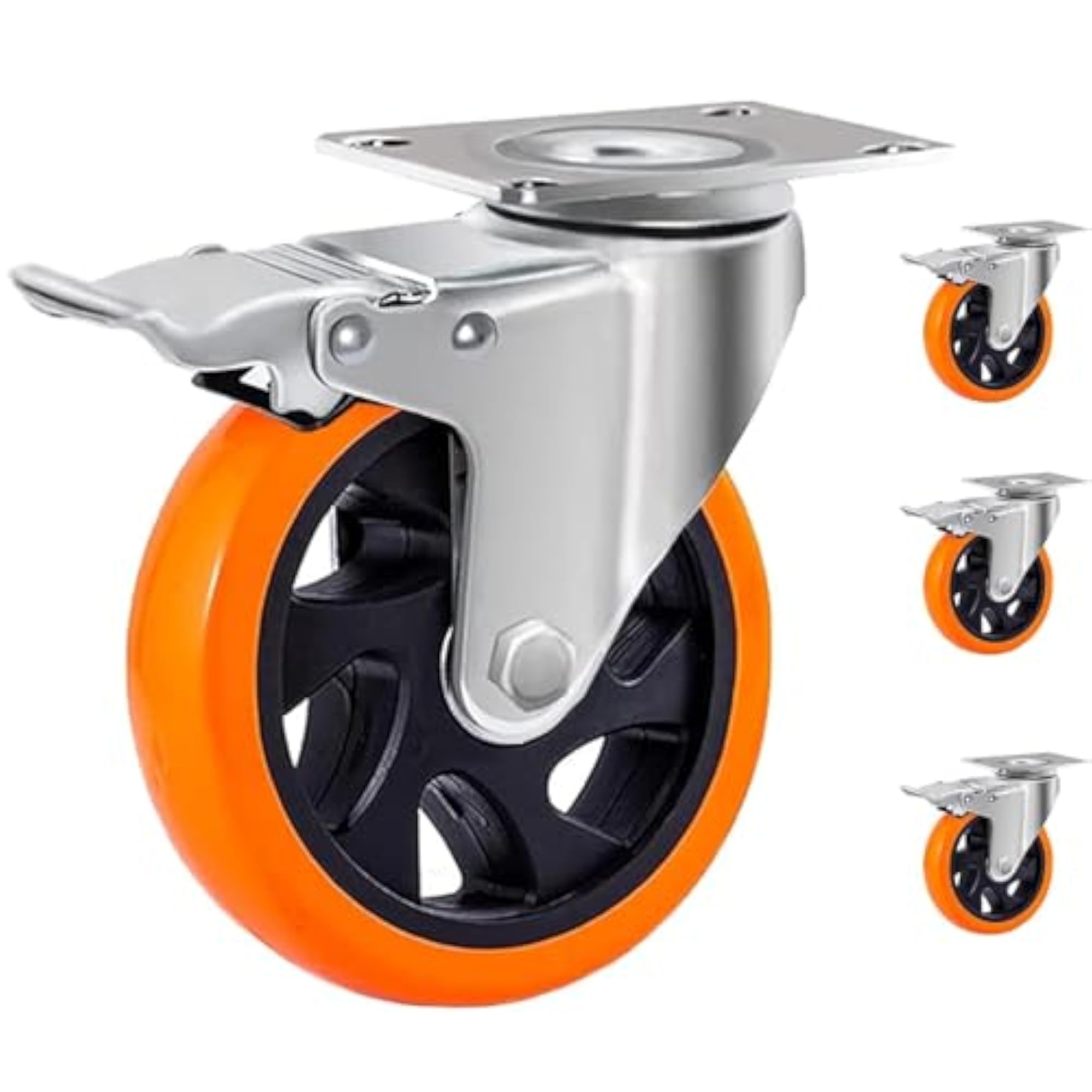 Heavy Duty 4 Inch Caster Wheels Set of 4, Locking
