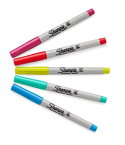 Image of Sharpie Color Burst Permanent Markers, Ultra-Fine Point, Assorted, 5-Pack (1948353)