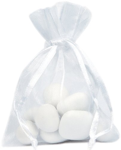 10 Sachets en Organdi - Blancs - 8 cm x 10 cm - pour Dragées