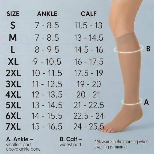 Image of ABSOLUTE SUPPORT Sheer Knee High Compression Socks 20-30mmHg