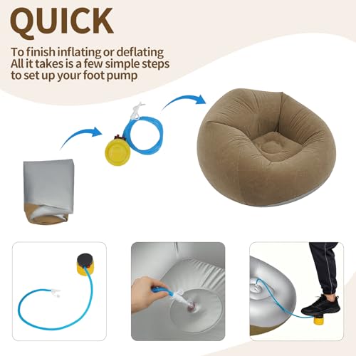 Image of 6 Pcs Inflatable Bean Bag Chairs with Pump, Blow up Couch for Kids & Adults