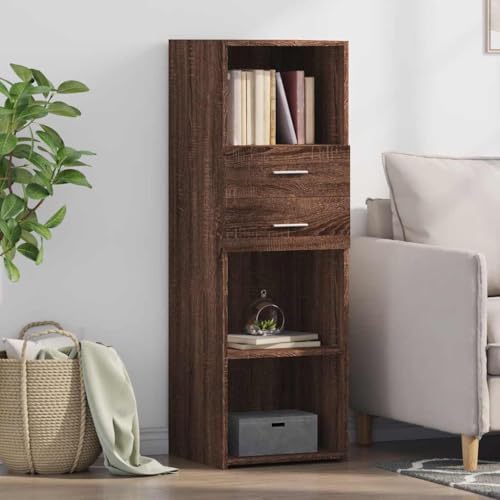 Sephironlbb Aparador alto moderno, aspecto roble marrón, 40 x 42,5 x 124 cm, madera duradera, espacio de almacenamiento versátil para salón, pasillo y comedor