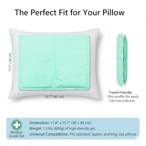 Cooling Gel Pad for Sleep - No Refrigeration Needed | Instant Relief for Hot Flashes, Night Sweats, Headaches & Muscle Pain | Dual-Sided Comfort Pillow Cooler for Adults, Kids & Pets - Image 5