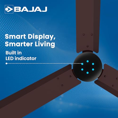Image of Bajaj Classico Sleek Neo 5S 1200MM BLDC Ceiling Fan with Remote|LED speed indicator|BEE 5 Star Rated Energy Efficient|Power Saving|Sleek Compact Design|High Air Delivery|2Yr Warranty|Red Walnut