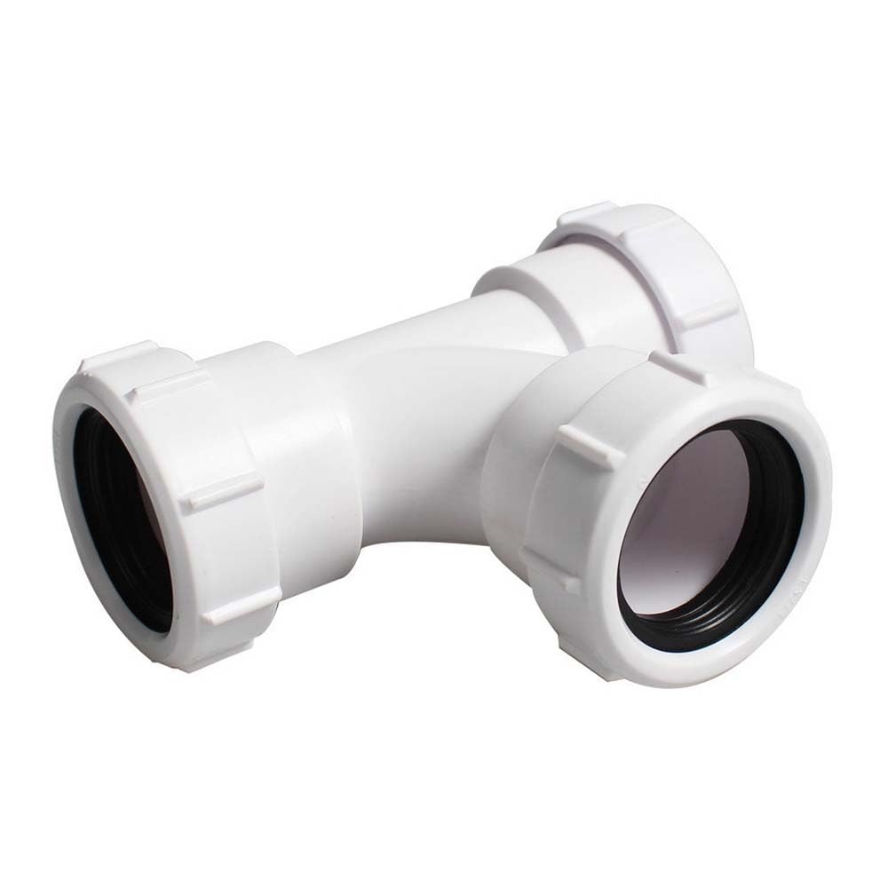 Hatoolha White Pipe Connector 40Mm Pvc Pipe Adapter Bath Waste Pipe Joiner Waste Compression Fittings For Bath, Kitchen Sink, Shower Tray And So On (Y Shape 40Mm)