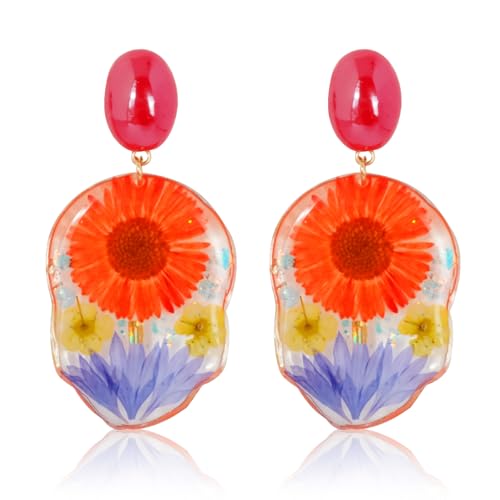 Pressed Flower Earrings | Handmade Earrings | Drop and Dangle Earrings | Gift for Woman | Christmas Gift | Valentine's Day Gift