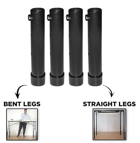 Teh Smart Table Leg Extenders For Folding Table – 4-Pack Small Table Risers For Straight And Bent Legs – Highly Durable Steel Construction – 8 Inches Height – Ideal For Back Pain (Black, 200X35) #TOP4