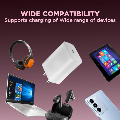 Image of Lava 33W Type C Fast Wall Charger with PD Technology | Fast Charging Compatible with iPhone, iPad, Lava, Samsung Galaxy, Redmi, Mi, Oppo and Other Android Devices with PD 3.0 | Premium Design (White)