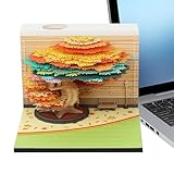 3D-Schreibtischkalender 2026 – Baum 2026 Notizblock für dekorative Organisation, kreatives Design mit funktionaler Datumsverfolgung, Kunst und Handwerk, Notizblock für Weihnachten, Einweihungsfeier