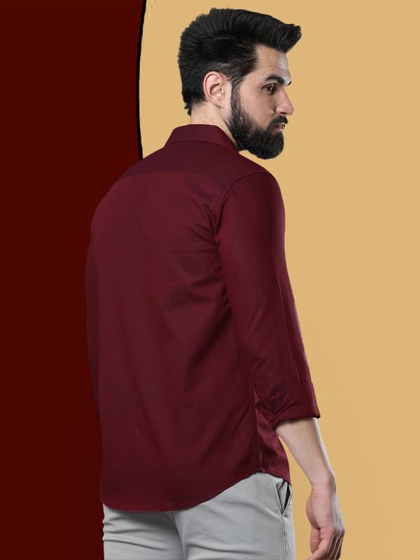Image of Pinkmint Combo of Men Casual Cotton Blend Full Sleeves Formal Regular Slim Fit Plain Office Shirts