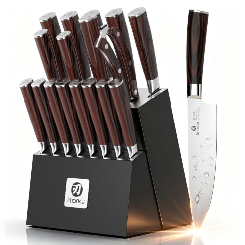 Image of imarku Knife Set 18-Piece with 10Cr15Co mov High Carbon Stainless Steel