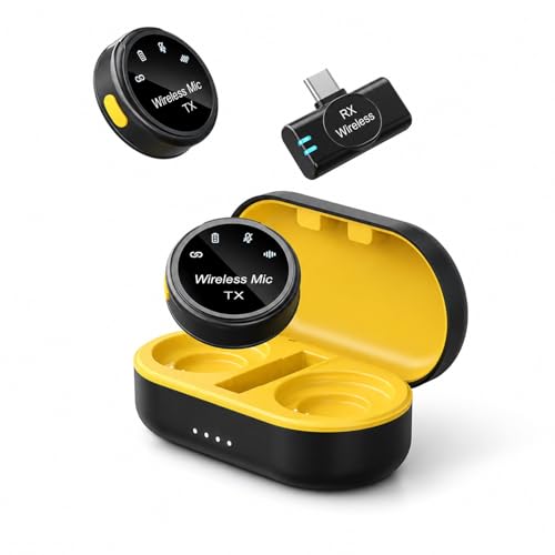 Image of EMBOX Mic Wireless with Type-C & Lightning, Wireless Dual Mic for YouTube Recording, 2.4GHz Wireless Microphone with Noise Cancellation, 20m Range, 6H Battery, Magnetic Clip (S3)