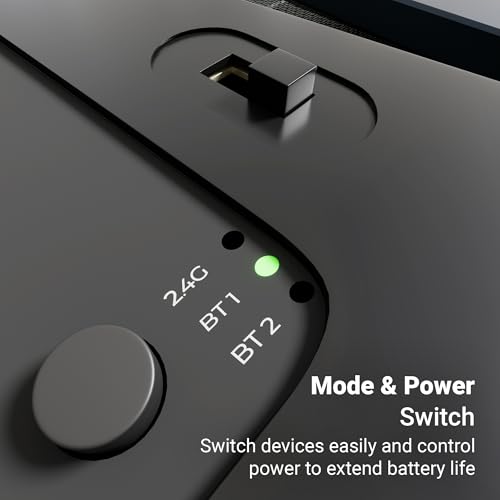 Image of Zebronics Wireless Mouse, Dual Mode 2.4GHz + BT, Upto 1600 DPI, 4 Buttons, USB Nano Receiver, Silent Operation, Ergonomic Design (Pulse 100, Black + Grey)
