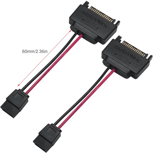 SATA de 15 pines a 6 pines cable de alimentación grueso para lector de CD interno 5