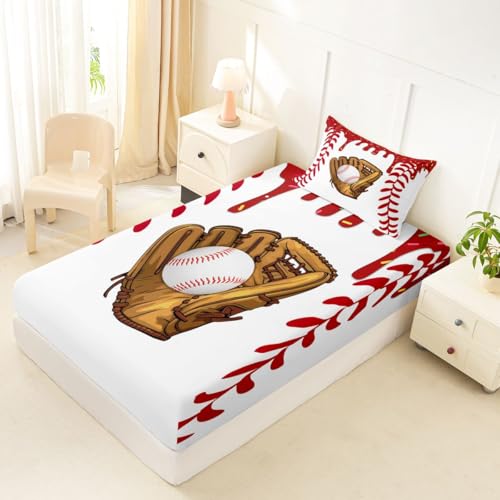 Homewish Juego de ropa de cama con sábana bajera ajustable para niños, adolescentes y niñas, diseño de helado y dulces postres deportivos, 2 piezas