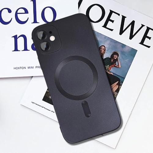 Image of DIZORO Magnetic Case for iPhone 11 Cover [Compatible with MagSafe][Built-in Camera Lens Protector] Slim Soft Silicone Bumper Shockproof Metallic Luster Back Cover Phone Cases (Black)