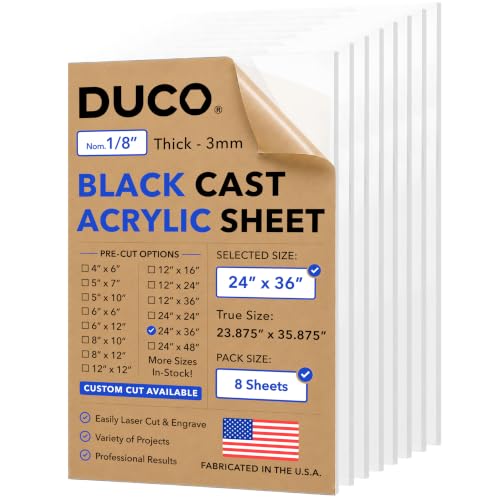 Duco 1/8" Sign White Cast Acrylic Sheets, 24"x36" Plexiglass Sheets, 8 Pack