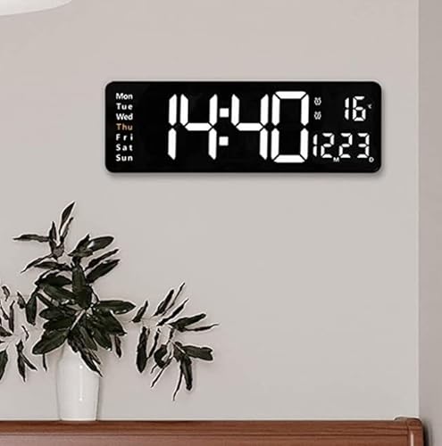 Koix Relógio despertador digital, Relógio LED para quarto, Relógio eletrônico de Parede com Visor de