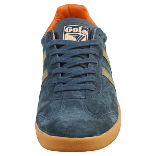 Image of Gola Men's Hurricane Suede Navy /Khaki /Moody Orange /Gum 9 Medium