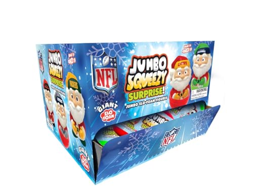 Party Animal Jumbo Santa Squeezy Surprise! Gravity Fill Display Includes (18) Giant Capsules SqueezyMates NFL Series 1 Figure Multicolor 4 inch Tall
