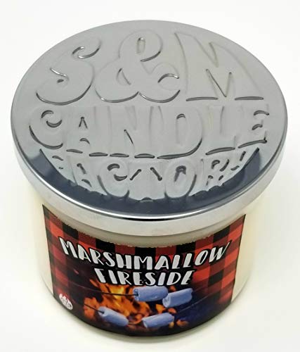 S&M Candle Factory Marshmallow Fireside Candle ~ 3 Wick 14.5Oz Soy Wax Candle ~ 80 Hour Burn Time ~ Made In Usa (14.5Oz White) #TOP1