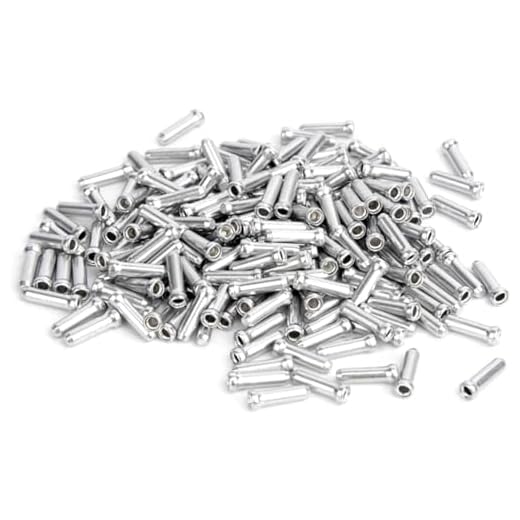 100Pcs Silver Brake Cable End Cap Crimps Ferrules Caps Road Mountain Bicycles Brake Cable Cap End Tip Easy to Use Mountain Road Brake Cable End Tip Cycling Parts and Components