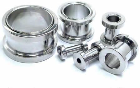 [グリーンピアッシング] ボディピアス トンネル サージカルステンレス シルバー ラージホール 穴あき ネジ リング つけっぱなし