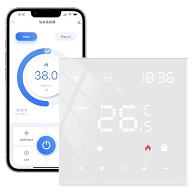 MIUCDA Termostato Inteligente para Caldera y Suelo Radiante por Agua Termostato de calefacción WiFi Termostato de Ambiente Digital con App Tuya o Smart Compatible con Alexa Google Home