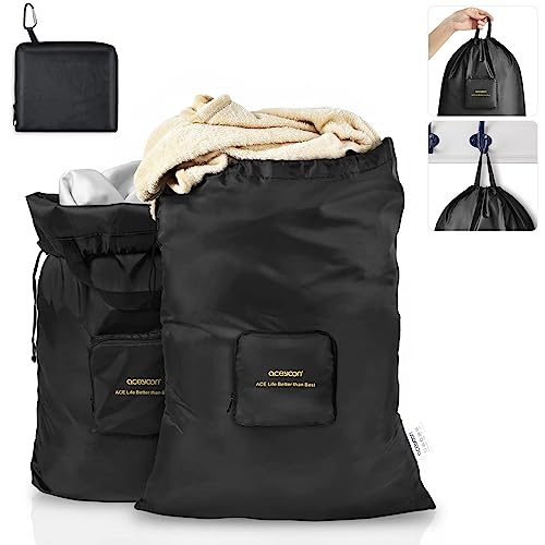 Wäschesack Reise 2 Stück - Schmutzwäschebeutel 50x60cm Mit Kordelzug