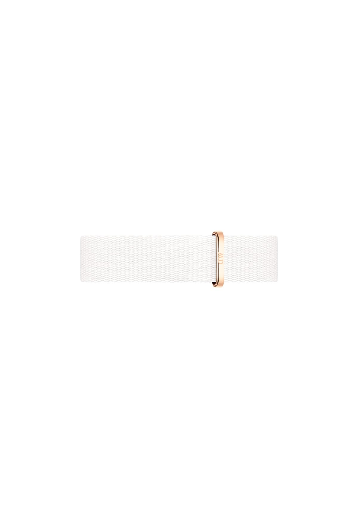 Daniel Wellington Petite Dover Cinturino Donna, 14mm, in NATO, Bianco/Oro Rosato