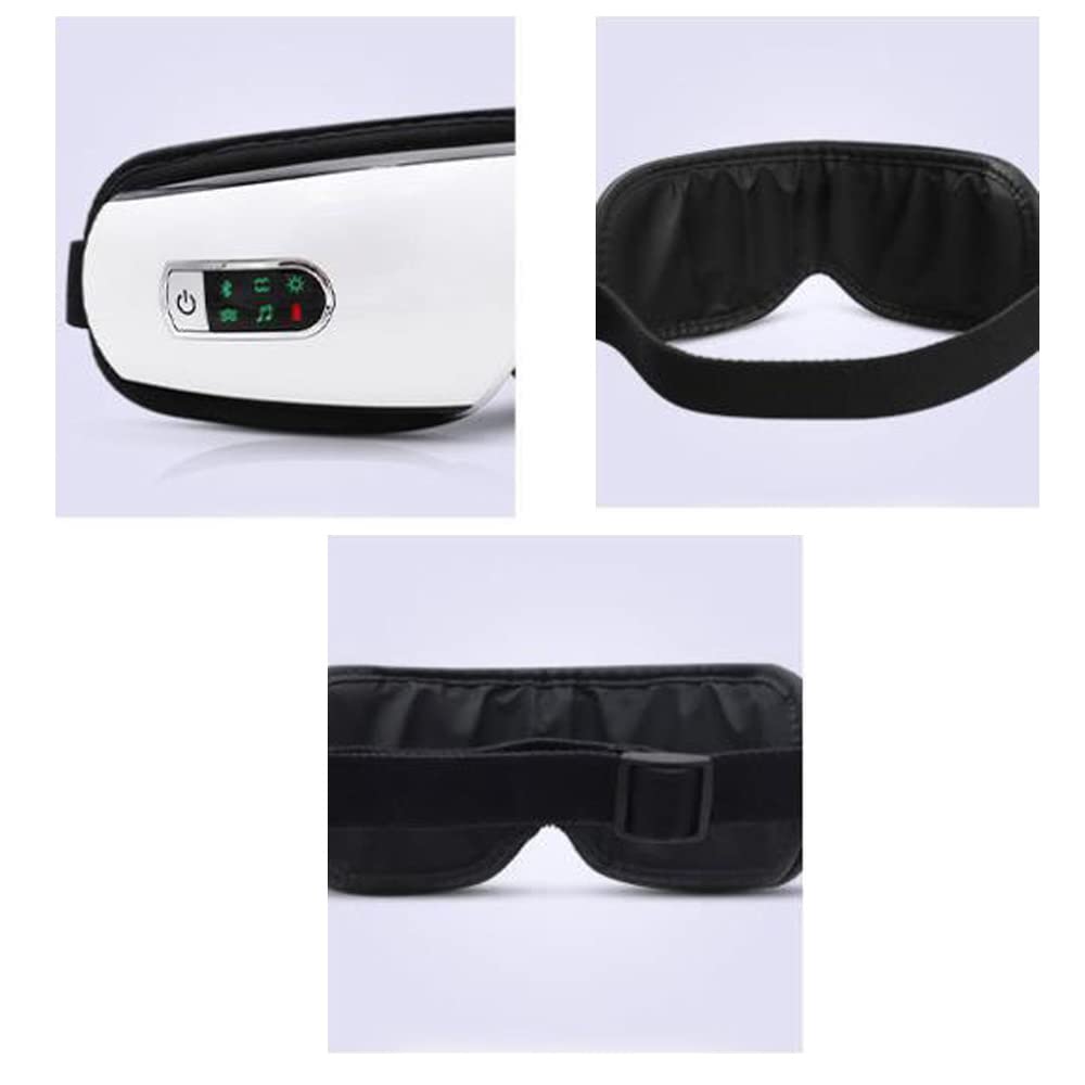 Masseur des Yeux Appareil de Massage Oculaire avec Fonction de Chauffage Musique Compression d'Air pour Migraine Anti Cernes et Rela