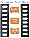 DuuMuut Cast Iron Drain Grate, 17x4 Outdoor Drain Cover, B Class Sewer Grate, Durable Heavy Duty Channel Grate, Black Rectangle Drainage Grate for Driveway, Concrete, Yard, Garage (17.3x4.5)