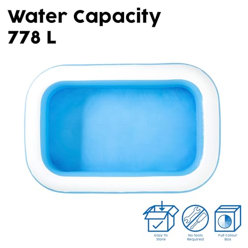 Image of Bestway Family Swimming Pool | Inflatable Swimming Pool for Family | 8'7 inch x 69 inch x 20 inch /2.62m x 1.75m x 51cm | Big Pool
