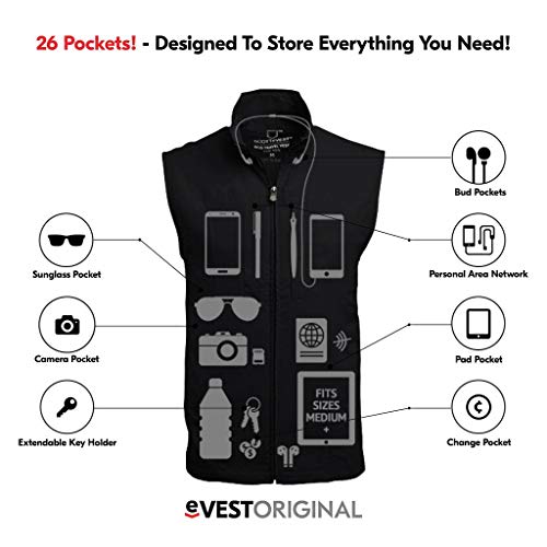 SCOTTeVEST RFID Vest for Men - 26 Hidden Pockets - Water Repellent for Travel & More (Olive, X-Large Tall)