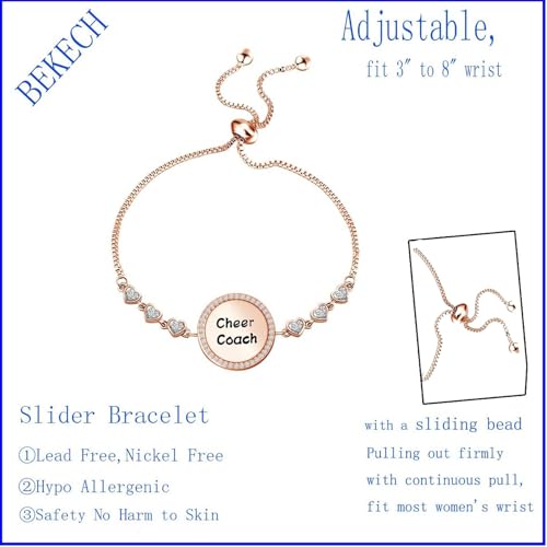 Image of BEKECH Cheerleader Coaches Cheer Coach Bracelet Jewelry for Coaches Cheer Gift for Her Appreciation Gift for Cheerleading (cheer RG)