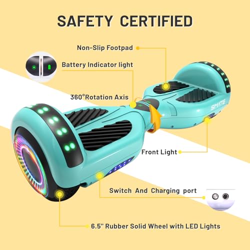 Image of SIMATE Hoverboard, Bluetooth All Terrain Hover Boards with LED Lights and APP Control, Gifts for Kids Adults Girls Boys, for All Ages