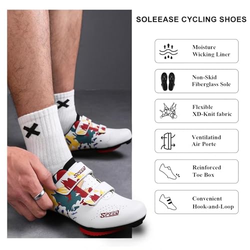 Image of Women & Men Cycling Shoes Compatible with Peloton Bike Indoor Road Riding Biking Bike Shoes with Delta Cleats Included