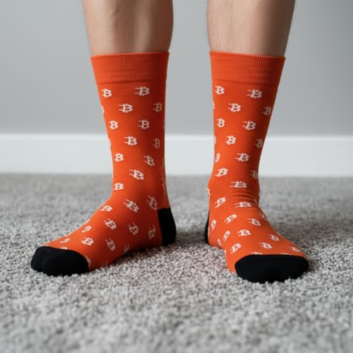 Men's Bitcoin Socks – Crypto BTC Novelty Crew Socks, Funny Cotton Sock for Men, Cryptocurrency Gift Idea - Image 5