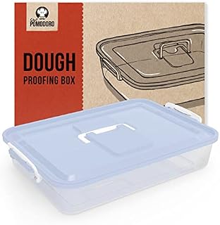 Chef Pomodoro Pizza Dough Proofing Box, 14 x 11-Inch, Pizza Dough Container, Fits 4-6 Dough Balls, Household Pizza Dough Tray With Convenient Carry Handle (Blue)