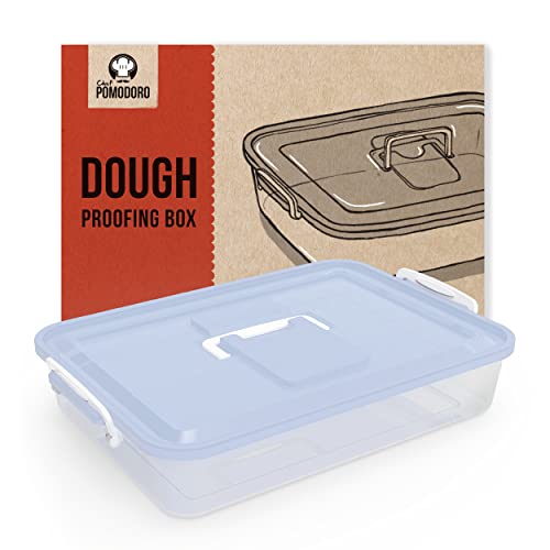 Chef Pomodoro Pizza Proofing Box with Carry Handle Fits 4-6 Dough Balls Blue