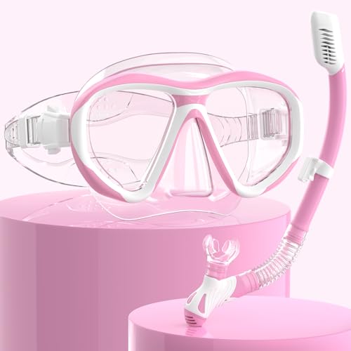 Findway Gafas Buceo Adulto, Vidrio Templado Máscaras de Buceo，Dry Máscara Snorkel para Adultos y Adolescentes, Anti-Fugas Anti UV，máscara panorámica de visión Amplia, respiración Libre