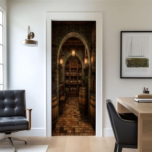 Door Stickers Rustic Wine Cellar