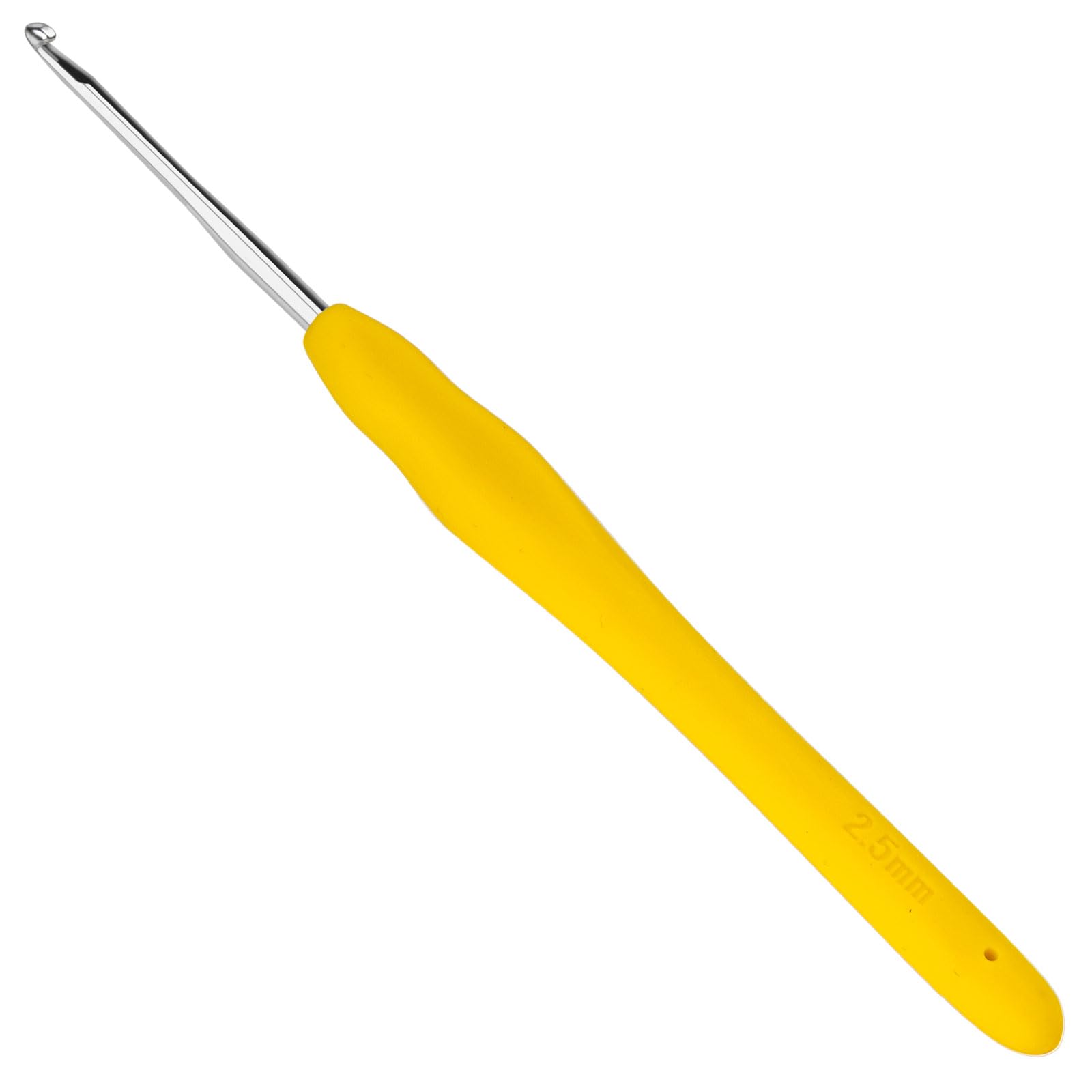 Totofy uncinetto ergonomico 2.5 mm in alluminio per principianti e hobby