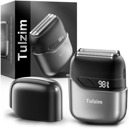 Tulzim Electric Foil Shaver: 3D Blades & IPX7 Waterproof, Light Grey